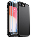 For Phone 7 Plus / 8 Plus Heavy Duty Case – 12FT Military Drop Proof + 2x 9H Glass Screen Protectors