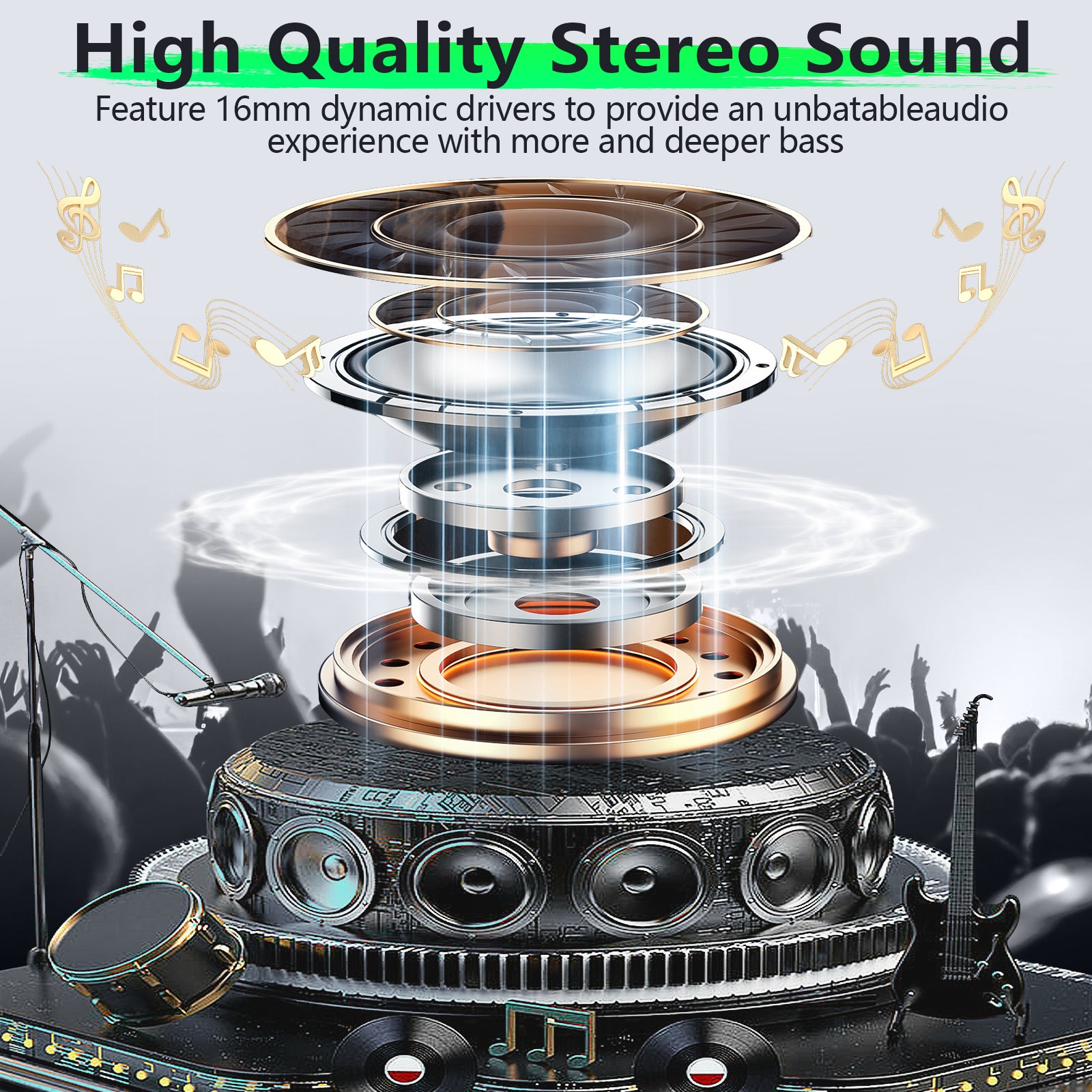 Open Ear Wireless Headphones – Bluetooth 5.3, 60H Playtime, Digital Display