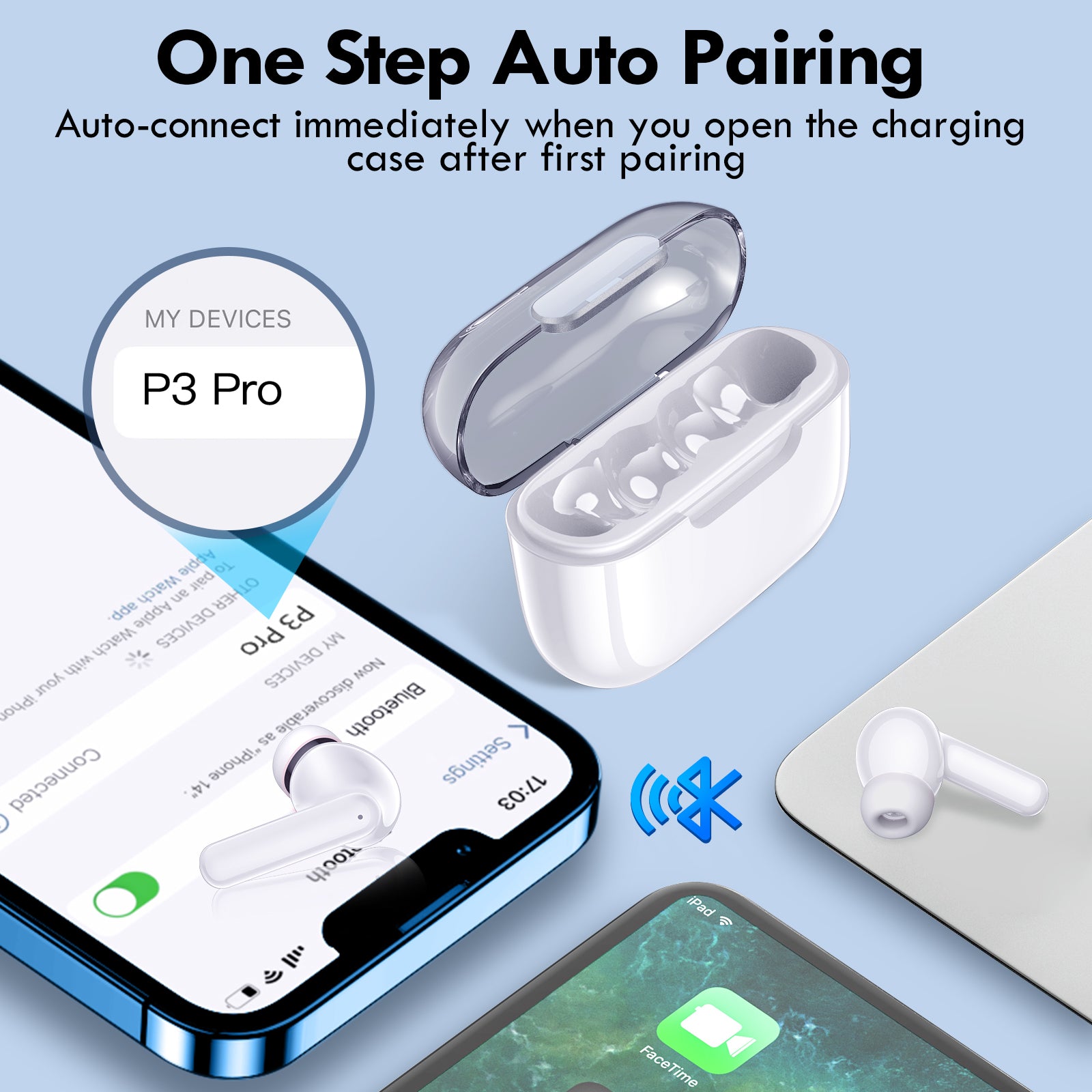 Bluetooth 5.3 Wireless Earbuds Lightweight | Deep Bass | 48H Playtime