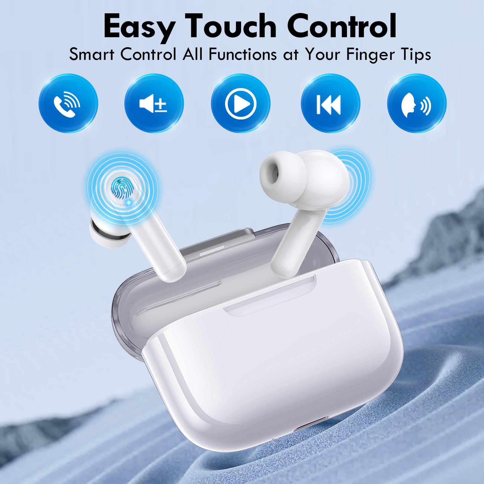 Bluetooth 5.3 Wireless Earbuds Lightweight | Deep Bass | 48H Playtime