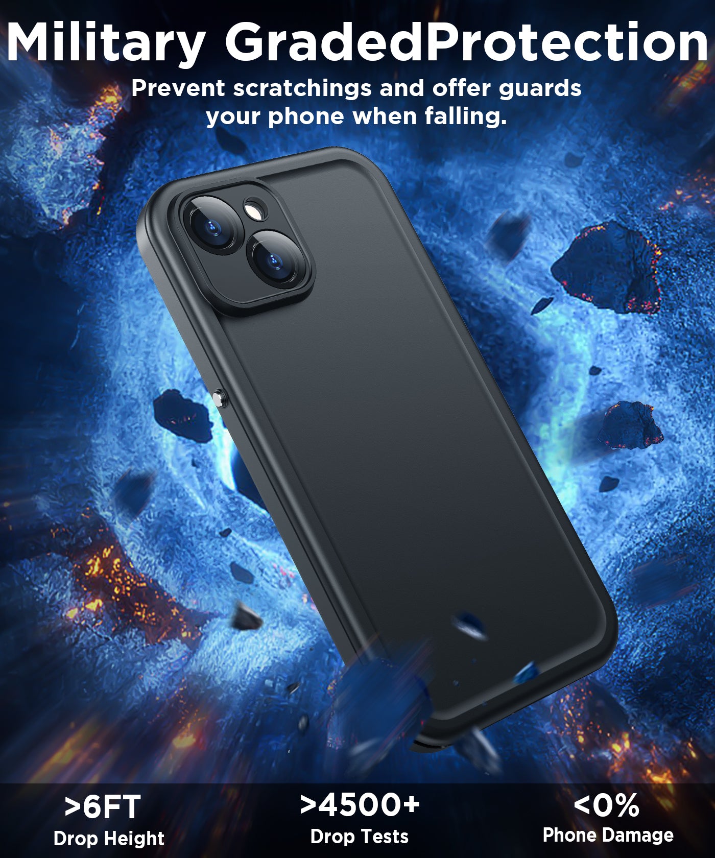 For Phone 14 Full Body Armor Case – Built in Screen & Lens Protector, Slim Fit, Heavy Duty