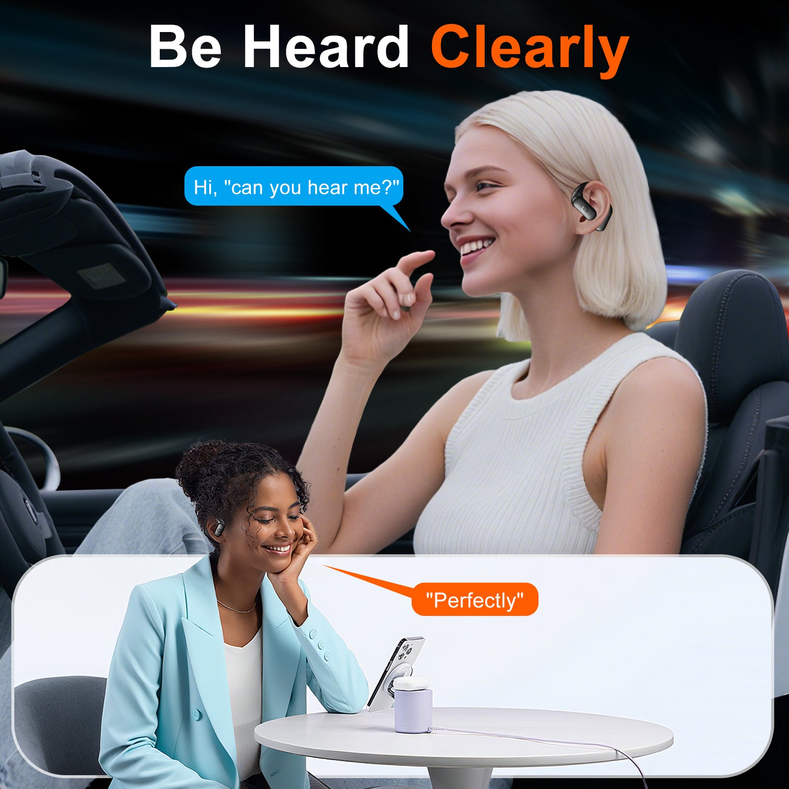 Open-Ear ANC Wireless Earbuds – 66H Playtime, Digital Display, Secure Fit