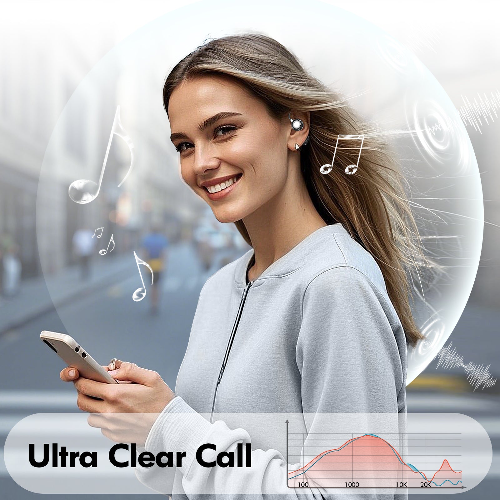 Open-Ear Wireless Earbuds – 180° Adjustable, 48H Playtime, Digital Display