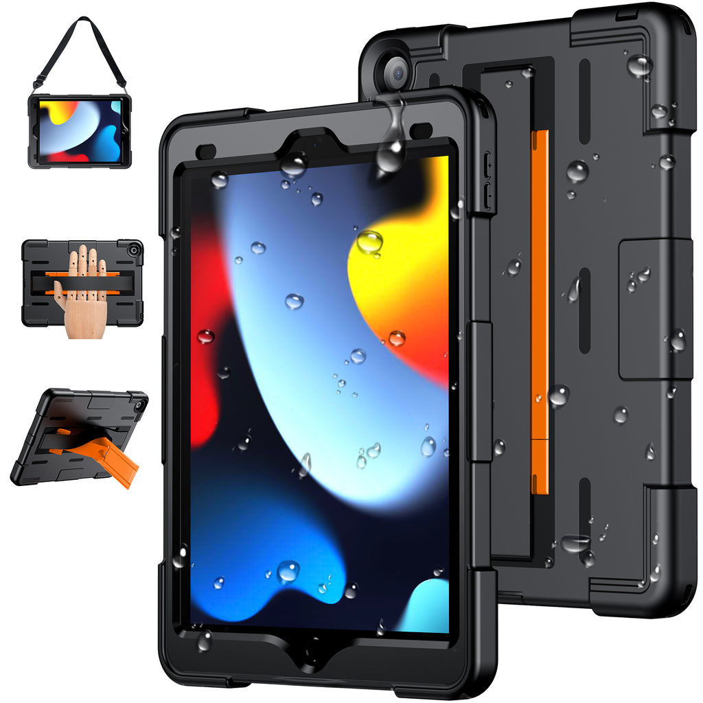 Pad 10.2" Heavy Duty Case – Waterproof, Drop/Dust/Shock Proof, Built-in Screen Protector & Kickstand | Compatible with 7th/8th/9th Gen (2019/2020/2021)
