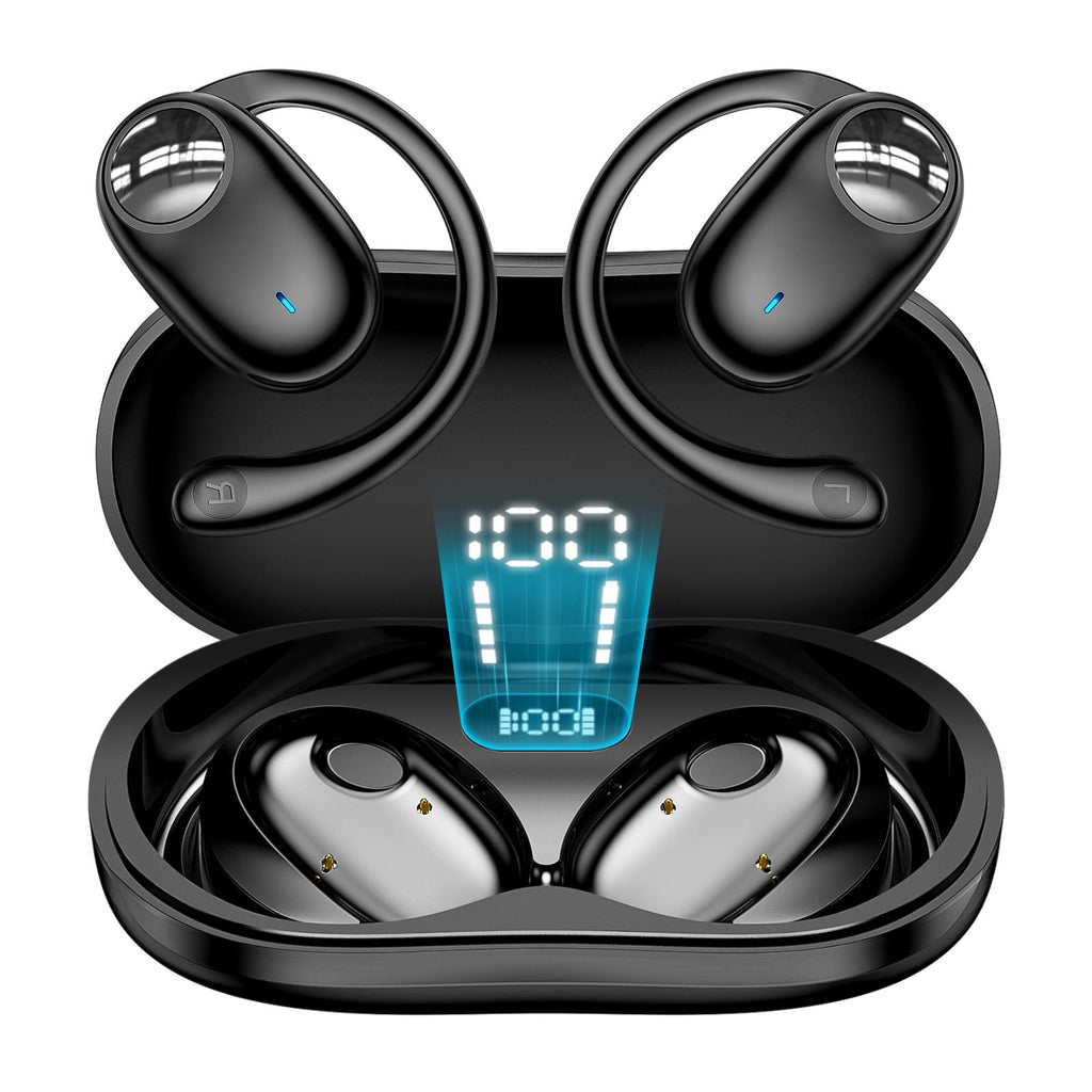 Open Ear Wireless Headphones – Bluetooth 5.3, 60H Playtime, Digital Display