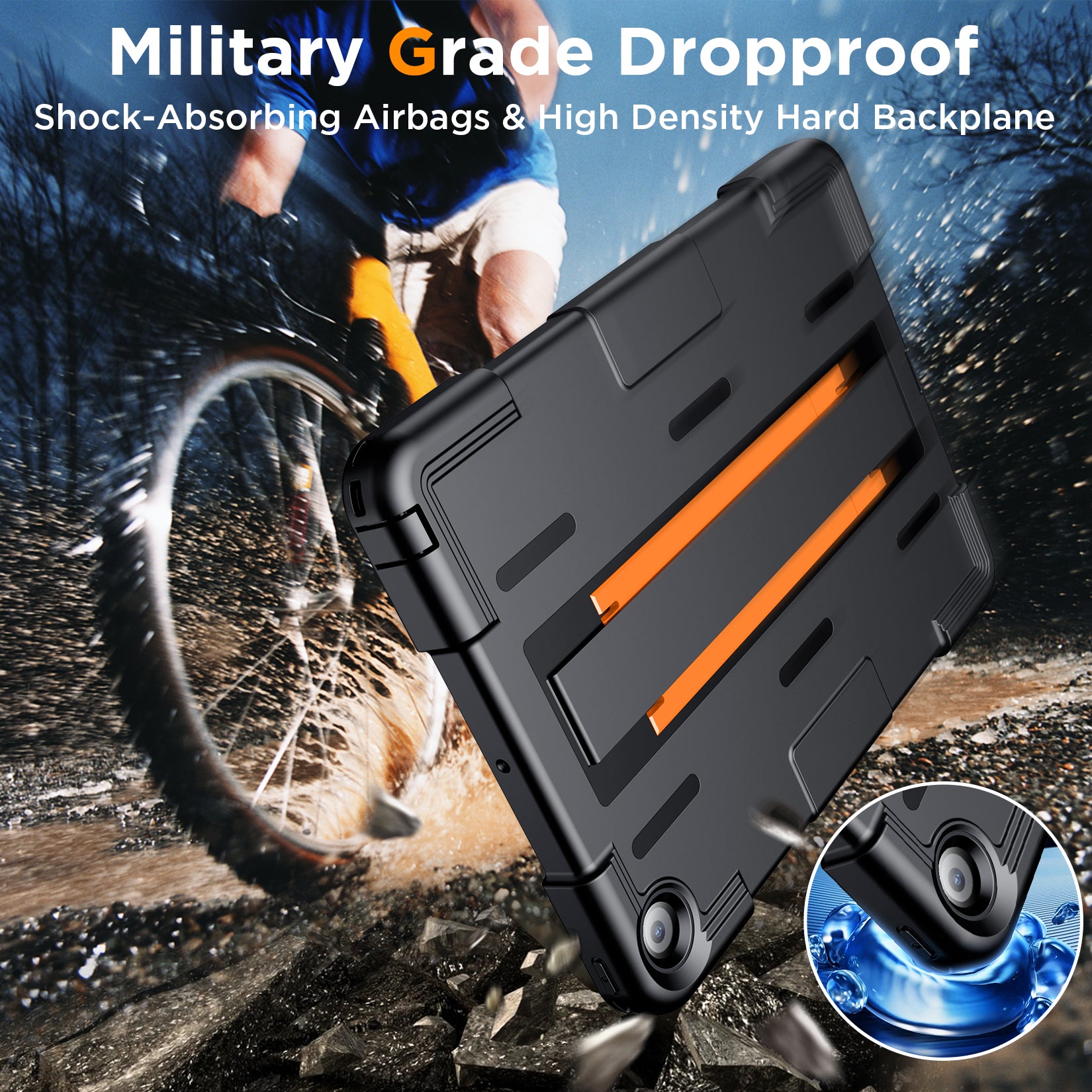 Pad 10.2" Heavy Duty Case – Waterproof, Drop/Dust/Shock Proof, Built-in Screen Protector & Kickstand | Compatible with 7th/8th/9th Gen (2019/2020/2021)